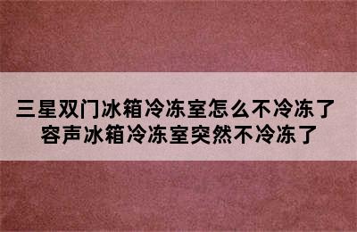 三星双门冰箱冷冻室怎么不冷冻了 容声冰箱冷冻室突然不冷冻了